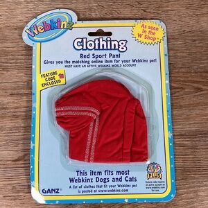 Webkinz Red Sports Pants Doll Clothes with Code